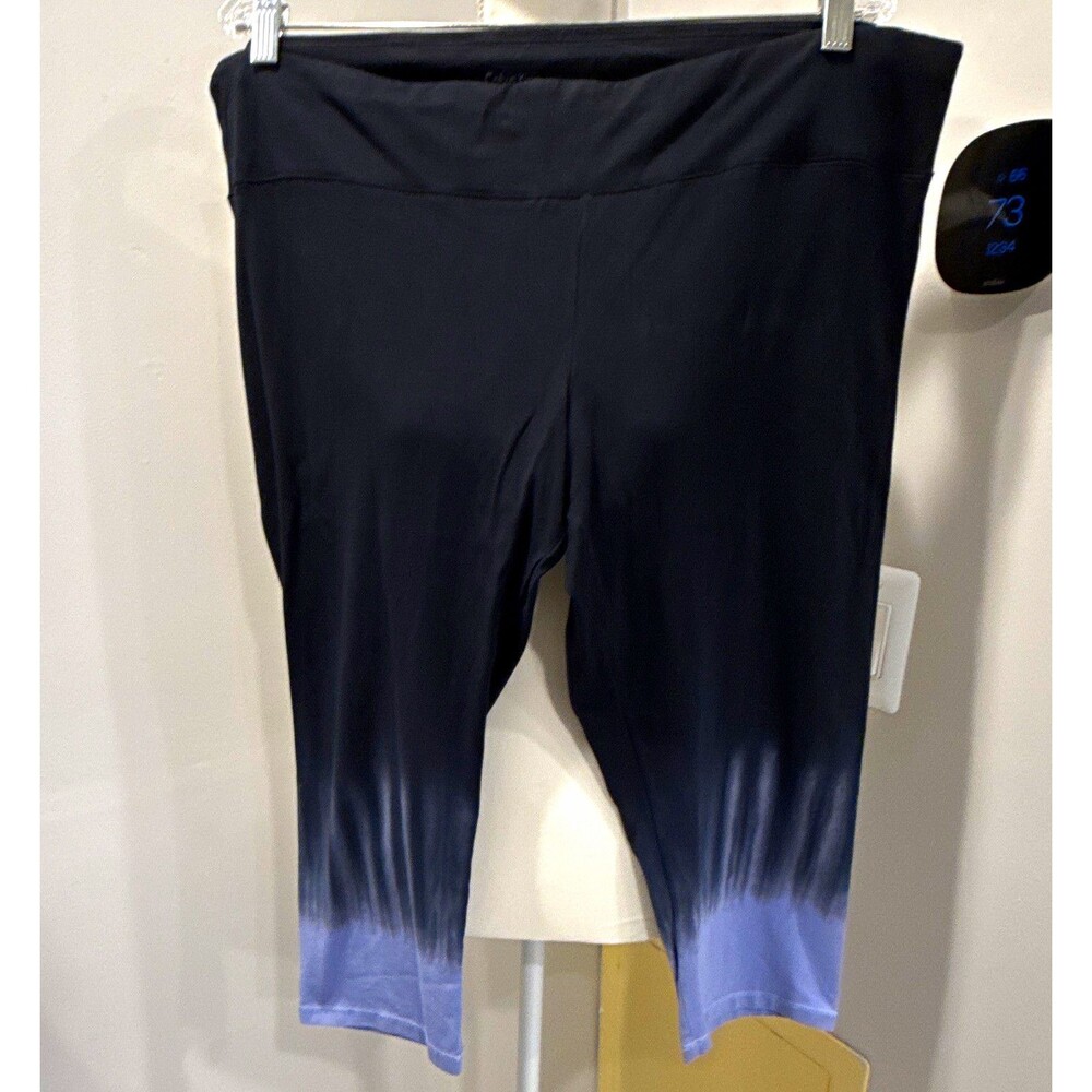 Calvin Klein Performance High Rise Capri Leggings Plus 3X Black Gray Ombré